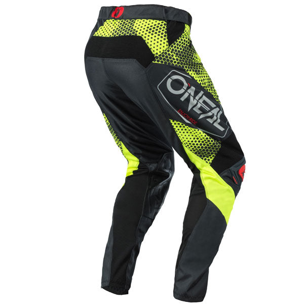 Detailed studio photograph of O'Neal, Mayhem Covert Pants, SKU M020-434, color options Black Green, Charcoal Neon, sizes 28–42