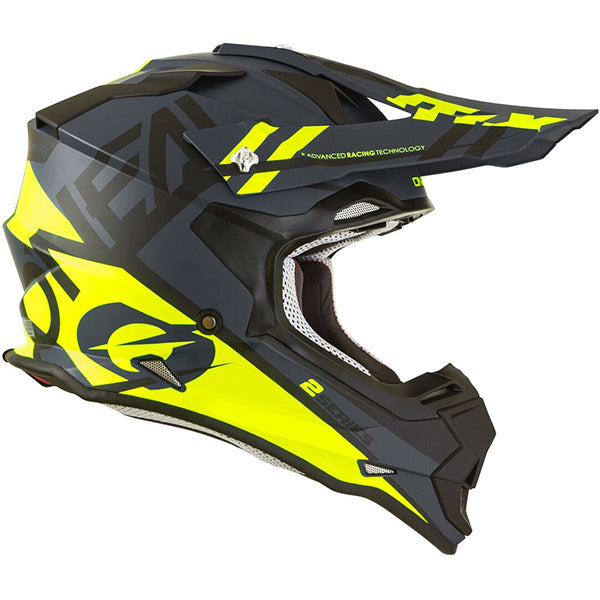 Studio image on a white background of O'Neal, 2 Series Spyde Helmet, SKU 0200-214, color options Black/Neon, sizes XS–2X