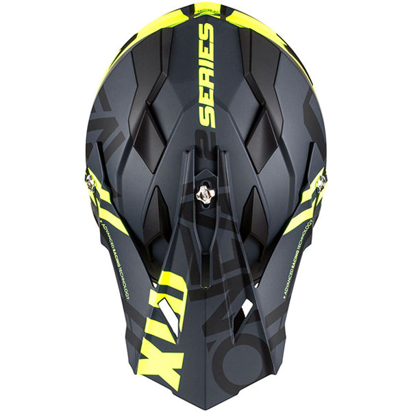 Studio photo showcasing O'Neal, 2 Series Spyde Helmet, SKU 0200-213, color options Black/Neon, sizes XS–2X