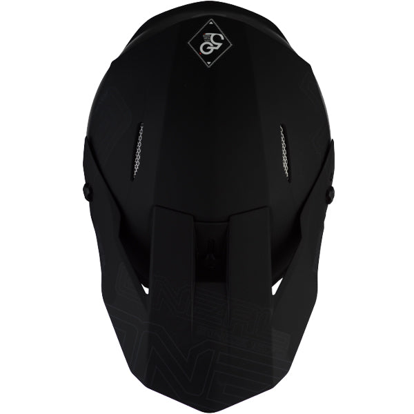 Studio photo showcasing O'Neal, 3 Series Flat 2.0 Helmet, SKU 0627-014, color options Black, White, sizes XS–3X