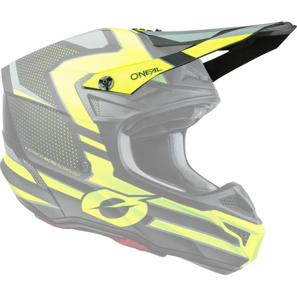 Studio product photo on a neutral background of O'Neal, 5 Series Sleek Visor, Helmet Visor, SKU 0628-450, color options Black/Grey, Black/Neon Yellow, White/Blue/Red