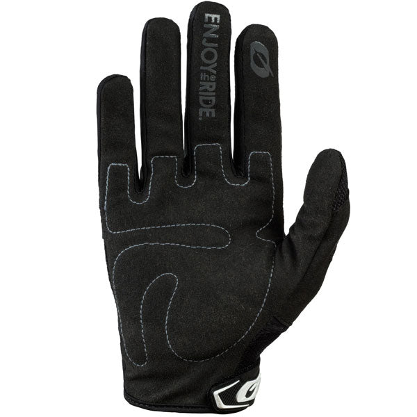Studio photo showcasing O'Neal, Element Gloves, Offroad Gloves, SKU E031-108, color options Black, Red/Black, Neon/Black, Blue/Black, Grey/Black, Orange/Black, sizes XS–5X