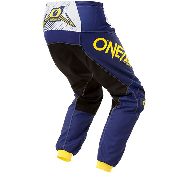 Studio photo showcasing O'Neal, Element Racewear Pant (Youth), Pants, SKU 0108-726, color options Blue/ Yellow, Black/Pink, sizes Y-28, Y-26