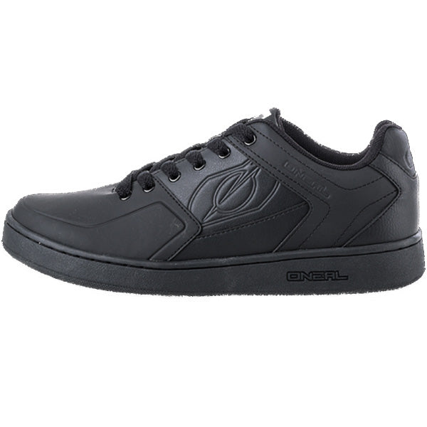 Catalog studio image of O'Neal, Pinned Flat Pedal Shoes (MTB) Mountain Bike, SKU 322-109, color options Black, sizes 7–13
