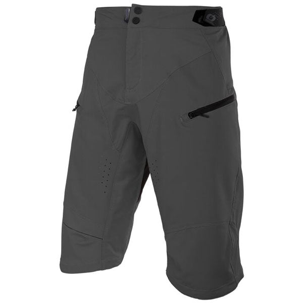 Studio image highlighting O'Neal, Rockstacker Short (MTB) Mountain Bike, Shorts, SKU 1071-738, color options Black, Grey, Red, sizes 28–38