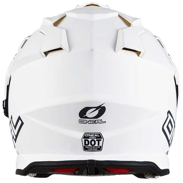 Studio image highlighting O'Neal, Sierra II Flat Helmet, SKU 0817-515, color options White, Black, sizes XS–2X