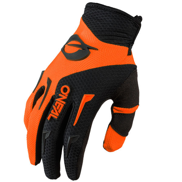 Studio product photo on a neutral background of O'Neal, Element Gloves, Offroad Gloves, SKU E031-309, color options Black, Red/Black, Neon/Black, Blue/Black, Grey/Black, Orange/Black, sizes XS–5X