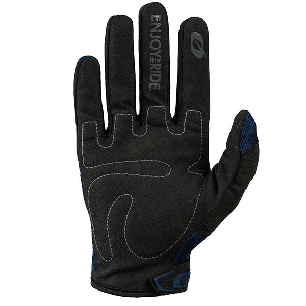 Studio image highlighting O'Neal, Element Gloves, Offroad Gloves, SKU E031-115, color options Black, Red/Black, Neon/Black, Blue/Black, Grey/Black, Orange/Black, sizes XS–5X