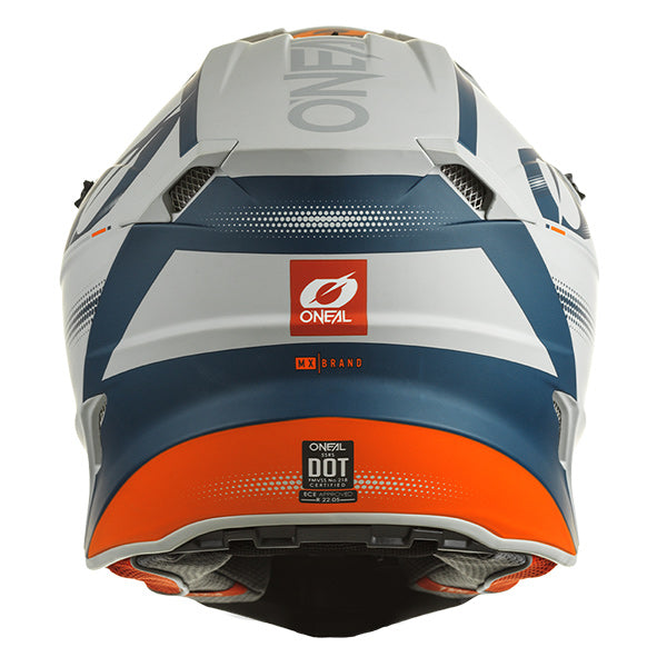 Studio product photo on a neutral background of O'Neal, 5 Series Haze Helmet, SKU 0628-321, color options Black/Red, Blue/Red, Blue/Orange, Grey/Black, sizes XS–2X