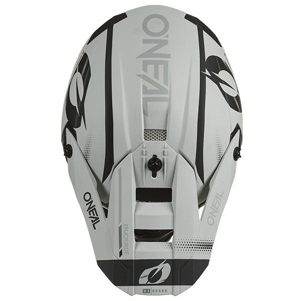 Detailed studio photograph of O'Neal, 5 Series Haze Helmet, SKU 0628-324, color options Black/Red, Blue/Red, Blue/Orange, Grey/Black, sizes XS–2X