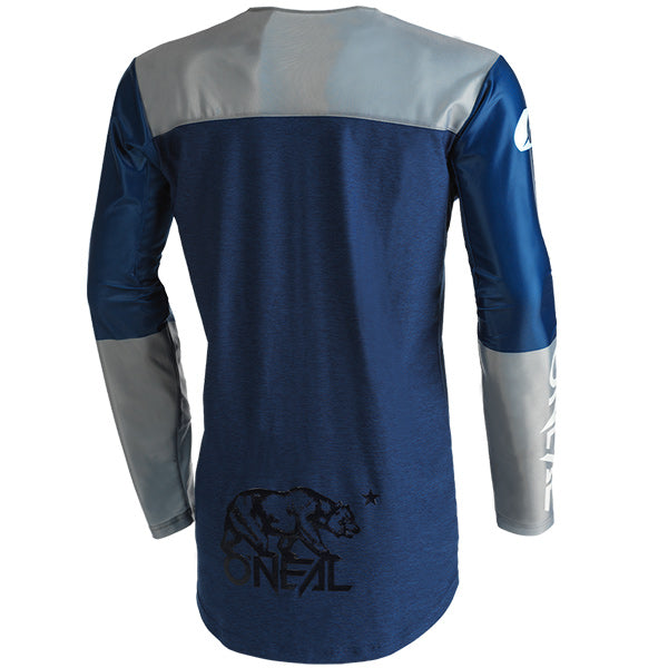 Studio image on a white background of O'Neal, Mayhem Hexx Jersey, SKU M003-003, color options Blue/Grey, Black/Yellow, sizes XL–2X