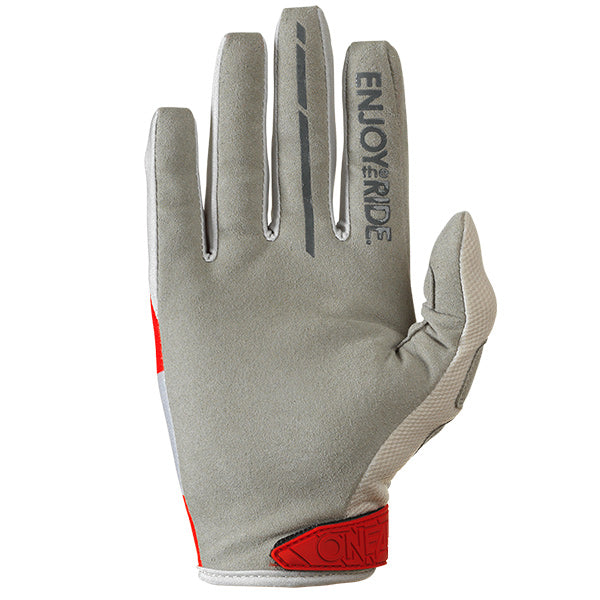 Studio photo showcasing O'Neal, Mayhem Rider Glove, Offroad Gloves, SKU M030-128, color options Black/White, Blue/Grey, Red/Grey, sizes XL–2X