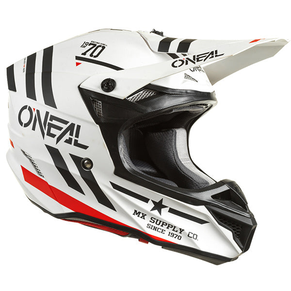 High-resolution studio image of O'Neal, 5 Series Squadron Helmet, SKU 0628-722, color options Black/Grey Matte, White/Black Matte, sizes XS–2X