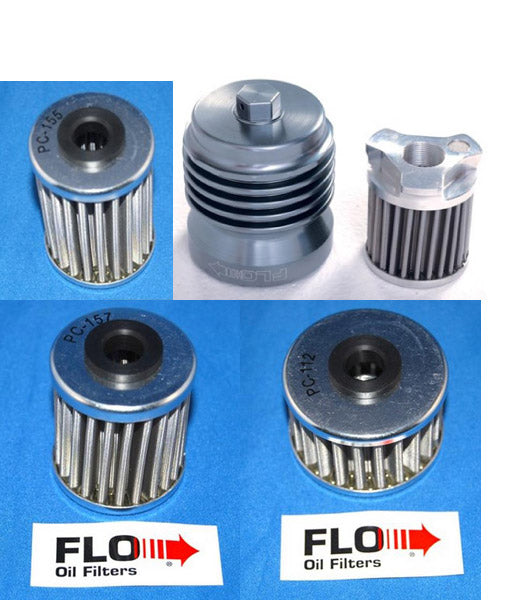 PC Racing Flo Stainless Steel Oil Filters (Polaris)
