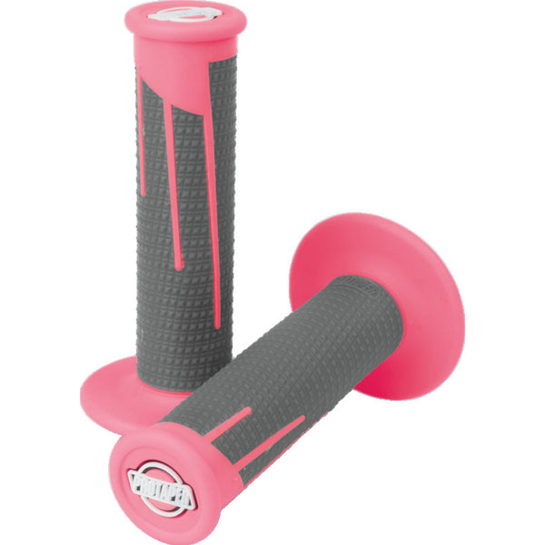 Pro Taper Full Diamond Grips, Full Diamond Clamp-On Grips, Neon Pink/Dark Gray, SKU ptr021684.