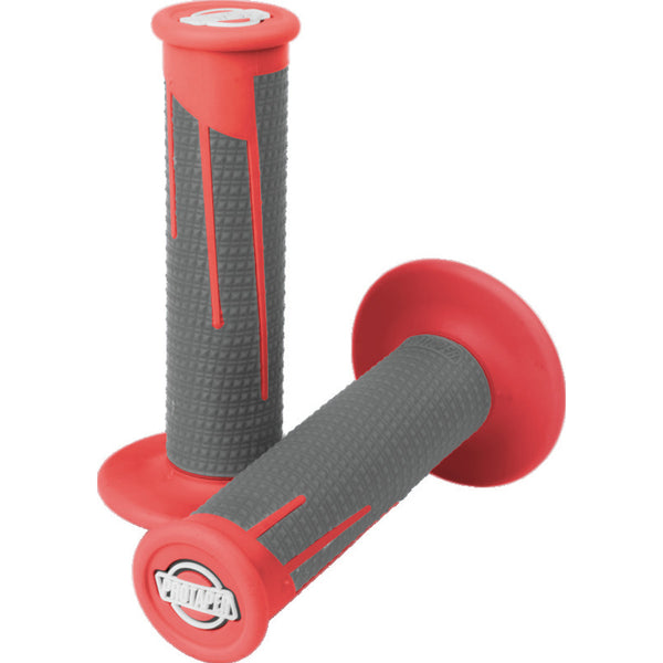 Pro Taper Full Diamond Grips, Full Diamond Clamp-On Grips, Red/Dark Gray, SKU ptr021687.