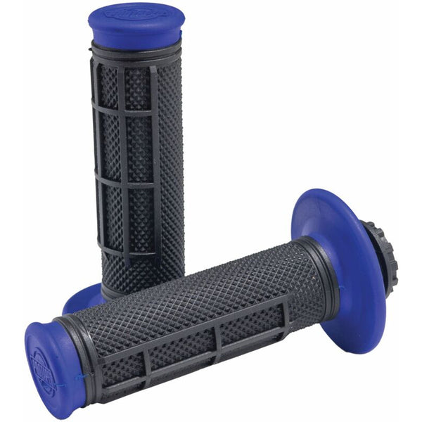 Pro Taper Pro Series Clamp On Grips, 1/2 Waffle Blue/Black, SKU ptr023352.