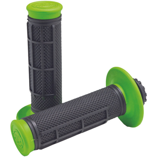 Pro Taper Pro Series Clamp On Grips, 1/2 Waffle Green/Black, SKU ptr023356.