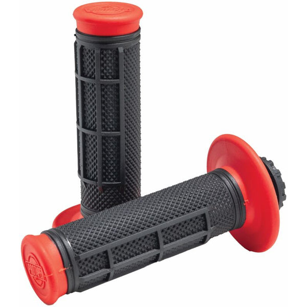 Pro Taper Pro Series Clamp On Grips, 1/2 Waffle Red/Black, SKU ptr023351.