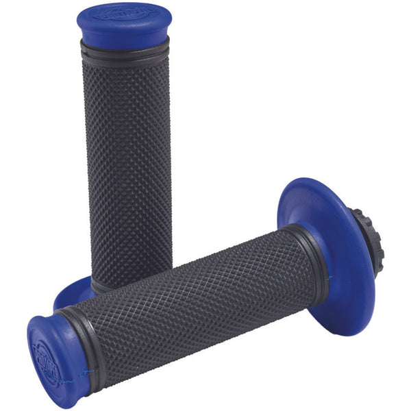 Pro Taper Pro Series Clamp On Grips, Full Diamond Blue/Black, SKU ptr023359.