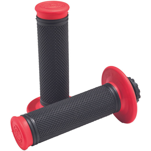 Pro Taper Pro Series Clamp On Grips, Full Diamond Red/Black, SKU ptr023358.