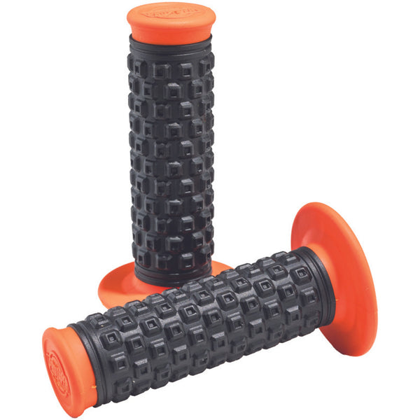 Pro Taper Pro Series Clamp On Grips, Pillow Top Orange/Black, SKU ptr023368.