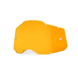Studio product photo on a neutral background of 100%, Replacement Lens (Accuri 2/Racecraft 2/Strata 2), Goggle Lens, SKU 5808103300, sizes Blue, Clear, Injected Clear, Dark Smoke, Mirror Blue, Mirror Gold, Mirror Green, Mirror Pink, Mirror Red, Mirror Red/Blue, Mirror Silver, Mirror True Gold