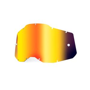 Studio image on a white background of 100%, Replacement Lens (Accuri 2/Racecraft 2/Strata 2), Goggle Lens, SKU 5808110100, sizes Blue, Clear, Injected Clear, Dark Smoke, Mirror Blue, Mirror Gold, Mirror Green, Mirror Pink, Mirror Red, Mirror Red/Blue, Mirror Silver, Mirror True Gold