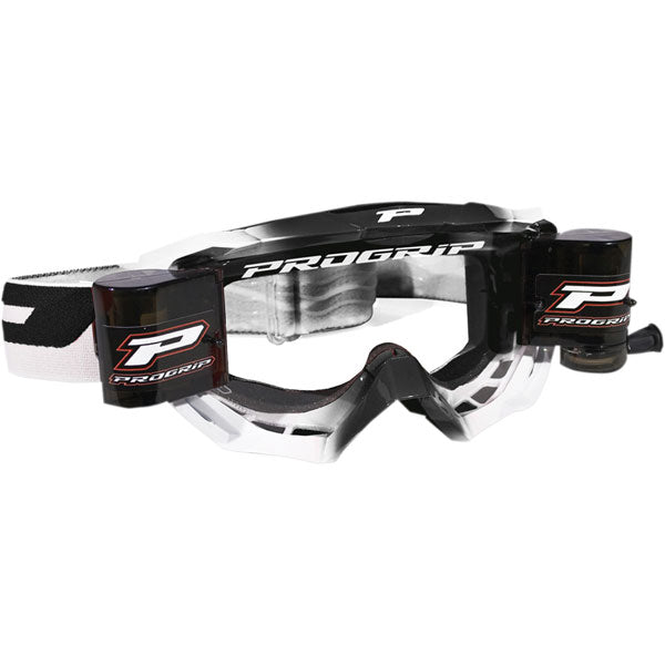 Product image of progrip 3200venom goggles with roll off system black motocross goggles showing frame design, lens style, and colorway