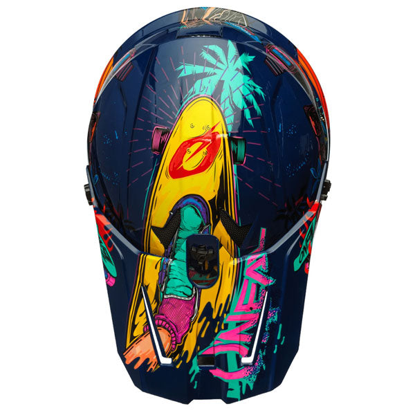 Studio photo showcasing O'Neal, 1 Series Rex Helmet (Youth), SKU 0632-235, color options Multi, sizes Y-SM, Y-MD, Y-LG, Y-XL