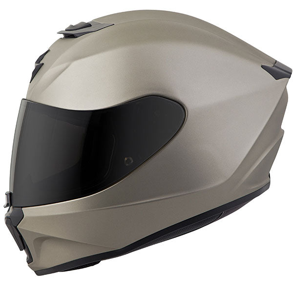 Scorpion EXO - EXO-R420 Solid Helmet, detail view, color options: 2XL, 3XL, 4XL, L, M, S, XL, XS, sizes: Black, Matte Black, Titanium, White