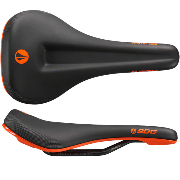 SDG - Bel-Air V3 Max Saddle (MTB) Black/Orange Base - SKU: 6323