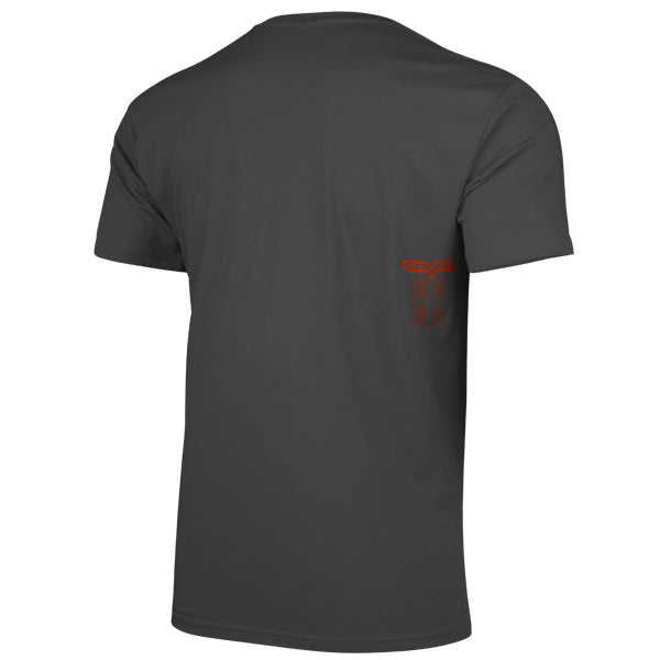 Professional studio photo of Seven MX Dot Tee; showing tee fit, printed graphics, and crew neckline; SKU 1500077-410-S; Sizes: S-3XL