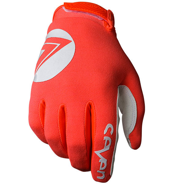 Product image of Seven MX annex 7 dot glove coral 2699ac04 ecdd 4a15 a782 efe18cb167df motocross gloves showing fit, construction, and colorway | Available at BTO Sports