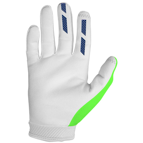 Product image of Seven MX annex 7 dot gloves flo green 1 motocross gloves showing fit, construction, and colorway | Available at BTO Sports