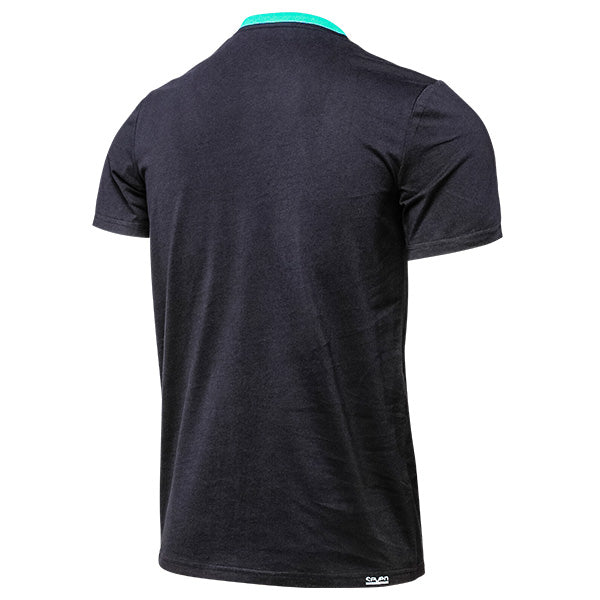 Clean studio shot of Seven MX Fractal Shirt; showing tee fit, printed graphics, and crew neckline; SKU 1500044-001-S; Colors: Black, Red; Sizes: S-2XL
