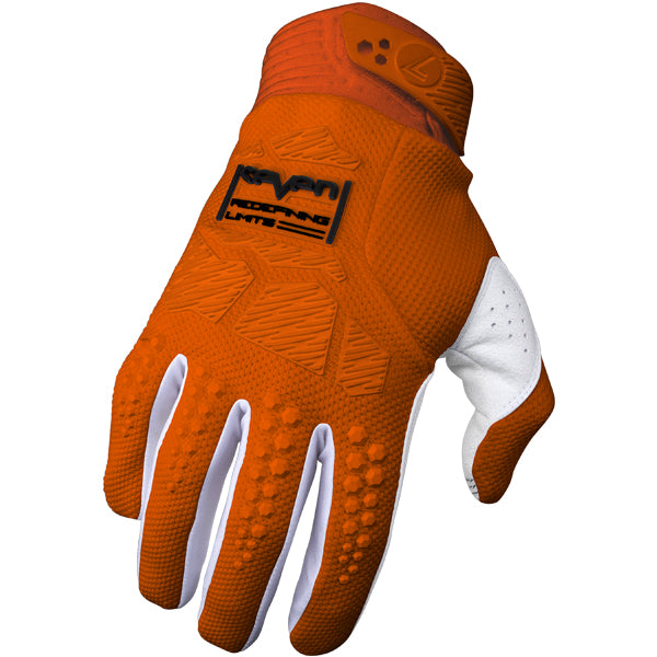 Product image of Seven MX rival ascent glove orange 1 1e5e34 c7dc 45df bcaf 6c335eeea559 motocross gloves showing fit, construction, and colorway | Available at BTO Sports