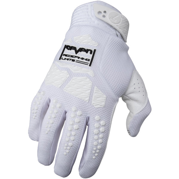 Product image of Seven MX rival ascent glove white e2f30657 74fc 49fc a01b c75ccecde1b0 motocross gloves showing fit, construction, and colorway | Available at BTO Sports