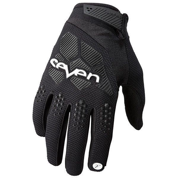 Product image of Seven MX rival zone glove black motocross gloves showing fit, construction, and colorway | Available at BTO Sports