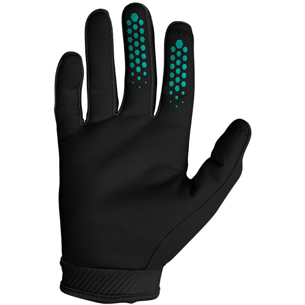 Product image of Seven MX zero cold weather gloves black aqua 1 30c21985 b5d7 468d 914a b193e34c87fa motocross gloves showing fit, construction, and colorway | Available at BTO Sports