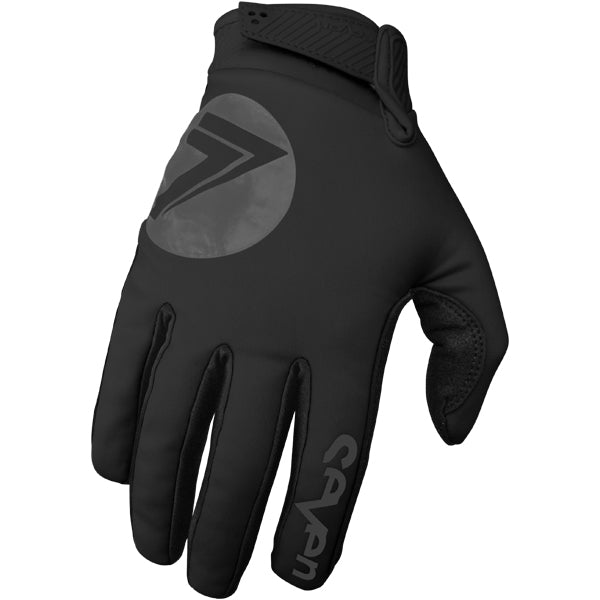Product image of Seven MX zero cold weather gloves black black 51bbfcf6 5b4d 465a 9f61 a24f09658534 motocross gloves showing fit, construction, and colorway | Available at BTO Sports