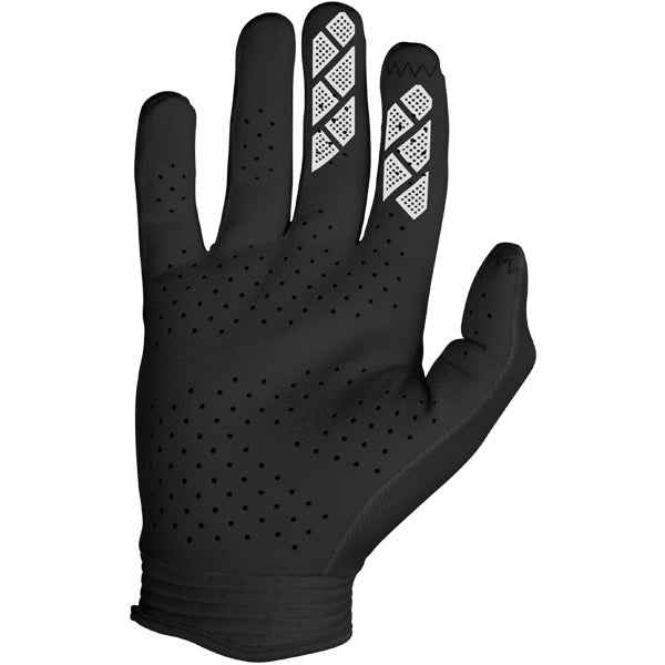 Product image of Seven MX zero contour glove black 1 75359497 b4dc 42c3 abcd a7ccddf31440 motocross gloves showing fit, construction, and colorway | Available at BTO Sports
