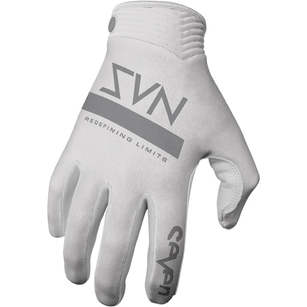 Product image of Seven MX zero contour glove white 5cc7a430 6ade 4f63 ac8b 247a2667bc04 motocross gloves showing fit, construction, and colorway | Available at BTO Sports