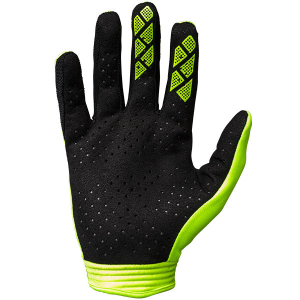 Product image of Seven MX zero crossover glove fluorescent yellow back 06e094d2 a8f0 4099 a7e8 1fc3dbf8e9d0 motocross gloves showing fit, construction, and colorway | Available at BTO Sports