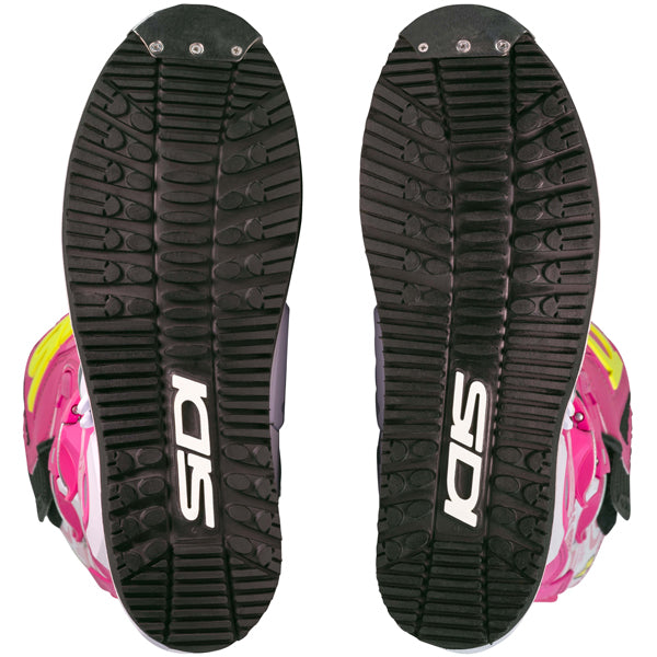 Clean studio shot of Sidi - Crossair HD Enduro Boots; showing boot profile, closure hardware, and sole tread; SKU 2316000540; Colors: Black, Pink, Purple