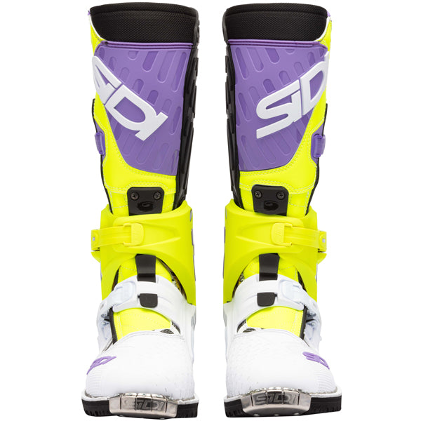 Clean studio shot of Sidi - Crossair HD Enduro Boots; showing boot profile, closure hardware, and sole tread; SKU 2316000540; Colors: Black, Pink, Purple
