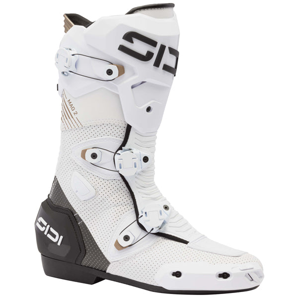 Studio photo on a white background of Sidi - Mag 2 Air Boots; showing boot profile, closure hardware, and sole tread; SKU 2011003142