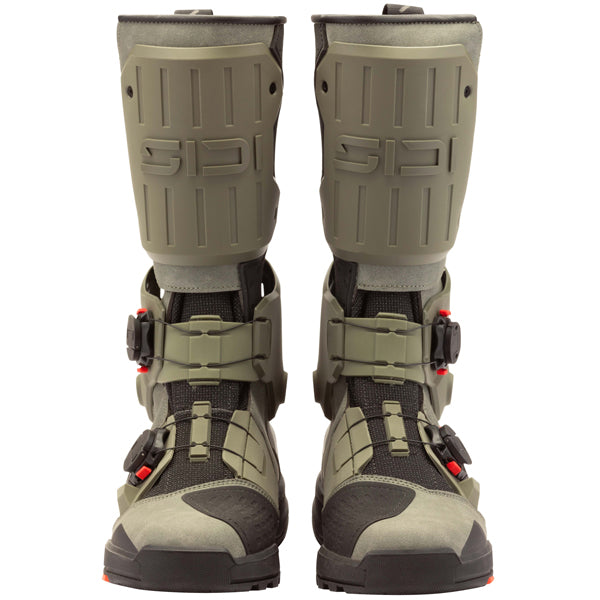 Professional studio photo of Sidi - Taurus GTX Boots; showing boot profile, closure hardware, and sole tread; SKU 2322000541; Colors: Black, Tan, Green