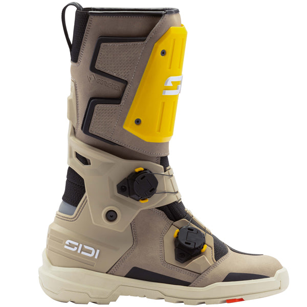 Professional studio photo of Sidi - Taurus GTX Boots; showing boot profile, closure hardware, and sole tread; SKU 2322000541; Colors: Black, Tan, Green