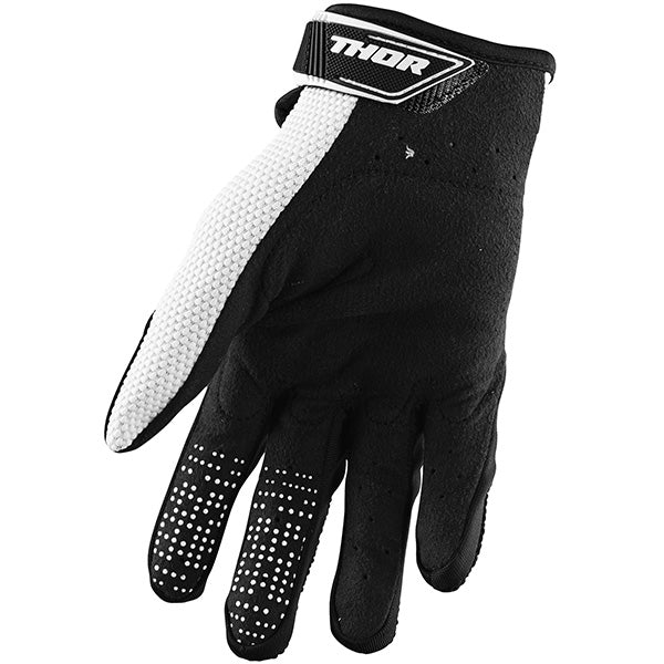 Product image of spectrum glove black white 1 4e1395ec 0186 4a00 a0db 7fa0ce346902 motocross gloves showing fit, construction, and colorway | Available at BTO Sports